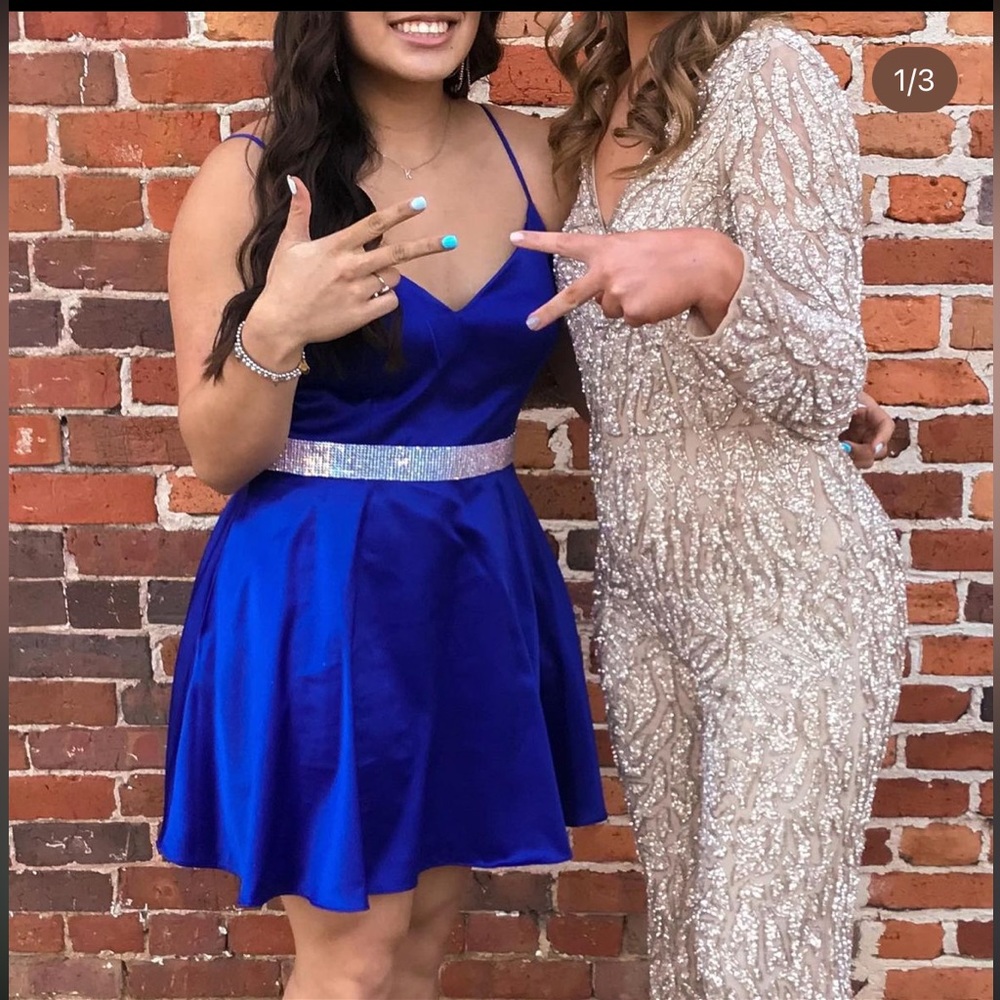 windsor blue satin dress